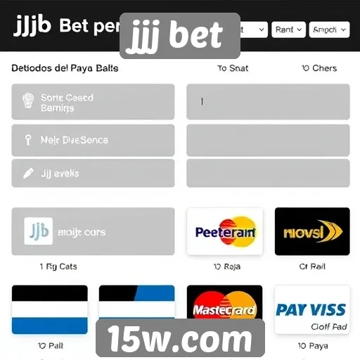 Métodos de pagamento disponíveis na JJJ Bet